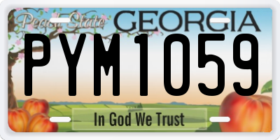 GA license plate PYM1059