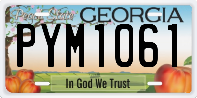 GA license plate PYM1061