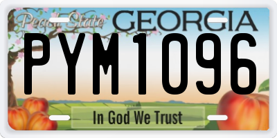 GA license plate PYM1096