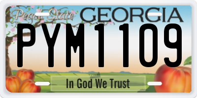 GA license plate PYM1109