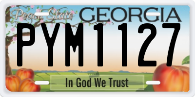 GA license plate PYM1127