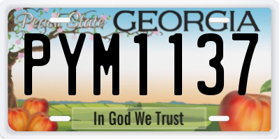 GA license plate PYM1137