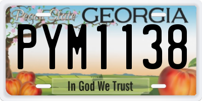 GA license plate PYM1138