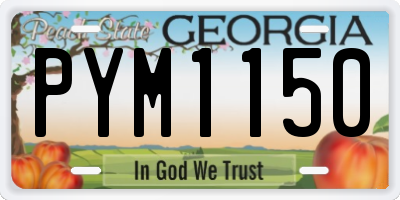 GA license plate PYM1150