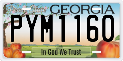 GA license plate PYM1160