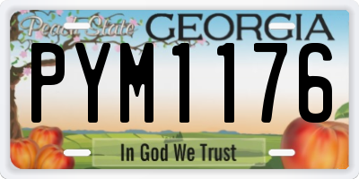 GA license plate PYM1176