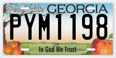 GA license plate PYM1198