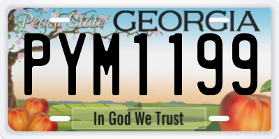 GA license plate PYM1199