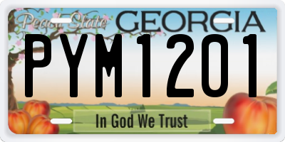 GA license plate PYM1201