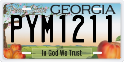 GA license plate PYM1211