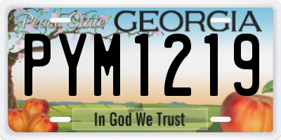 GA license plate PYM1219