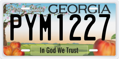 GA license plate PYM1227