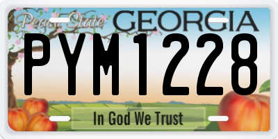 GA license plate PYM1228