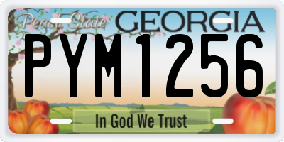 GA license plate PYM1256