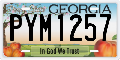 GA license plate PYM1257