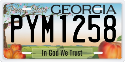 GA license plate PYM1258