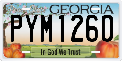 GA license plate PYM1260