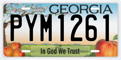 GA license plate PYM1261