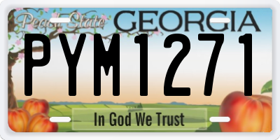 GA license plate PYM1271