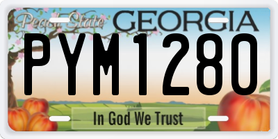 GA license plate PYM1280