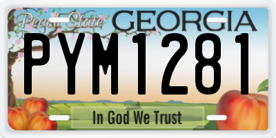 GA license plate PYM1281