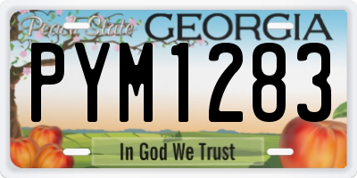 GA license plate PYM1283