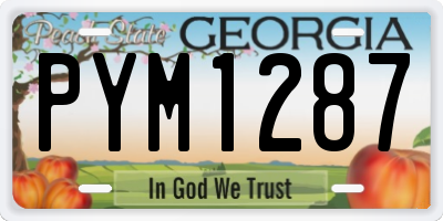 GA license plate PYM1287