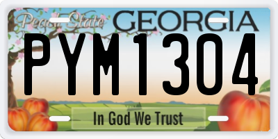 GA license plate PYM1304