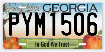 GA license plate PYM1506