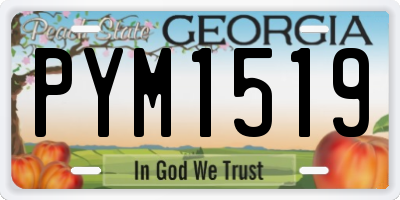 GA license plate PYM1519