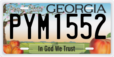 GA license plate PYM1552