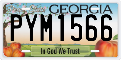 GA license plate PYM1566