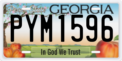 GA license plate PYM1596
