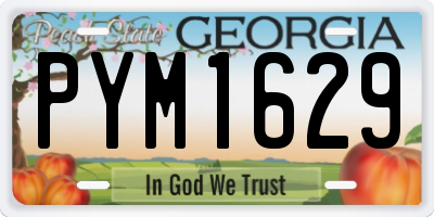 GA license plate PYM1629