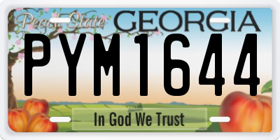 GA license plate PYM1644