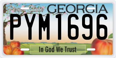 GA license plate PYM1696