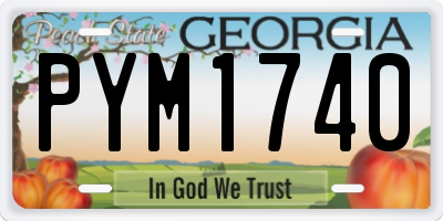 GA license plate PYM1740