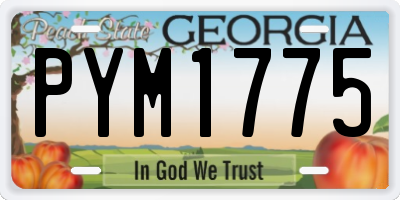 GA license plate PYM1775