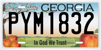 GA license plate PYM1832