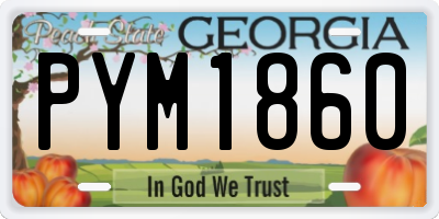 GA license plate PYM1860