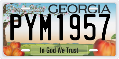 GA license plate PYM1957