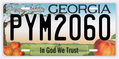 GA license plate PYM2060