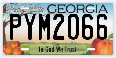 GA license plate PYM2066
