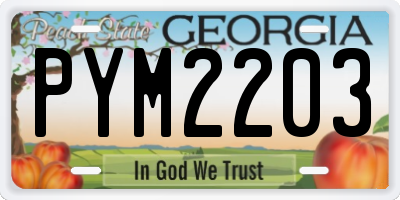 GA license plate PYM2203