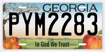 GA license plate PYM2283