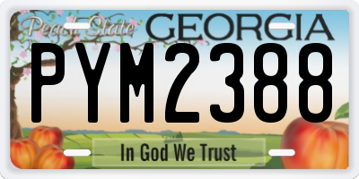 GA license plate PYM2388