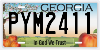 GA license plate PYM2411