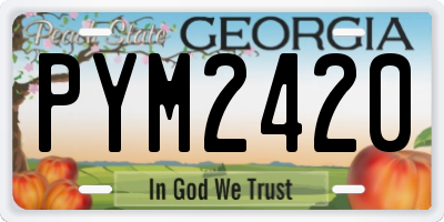 GA license plate PYM2420