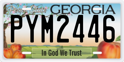 GA license plate PYM2446