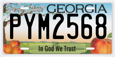 GA license plate PYM2568